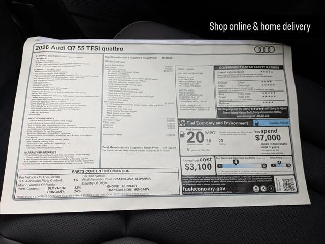 2026 Audi Q7 Premium Plus TFSI quattro tiptronic