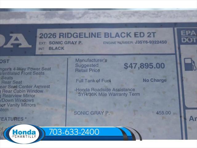 2026 Honda Ridgeline Black Edition Two-Tone