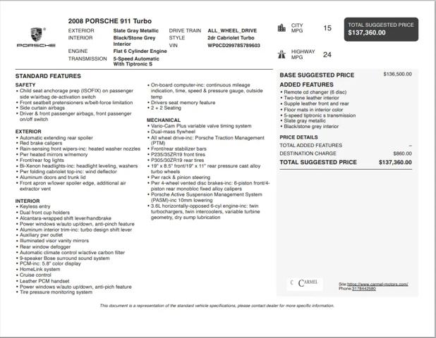 2008 Porsche 911 Turbo