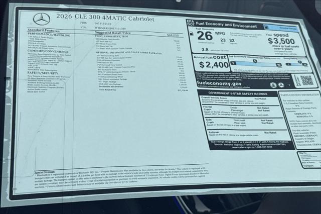 2026 Mercedes-Benz E-CLASS E 300 4MATIC