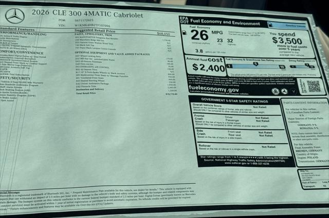 2026 Mercedes-Benz E-CLASS E 300 4MATIC