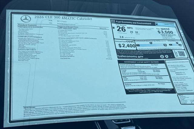 2026 Mercedes-Benz E-CLASS E 300 4MATIC