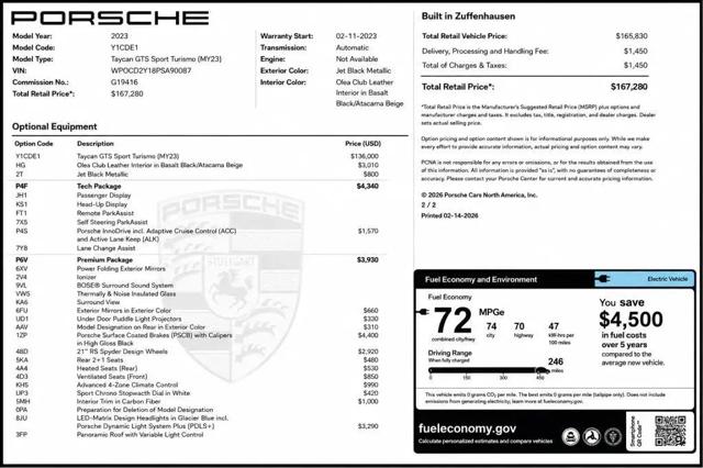 2023 Porsche Taycan Sport Turismo GTS for sale in Wahoo, NE