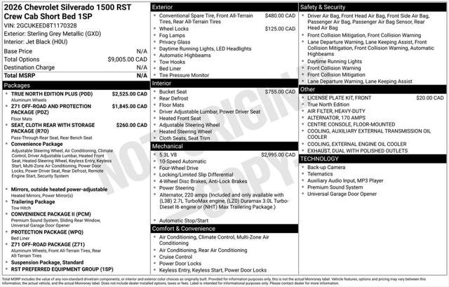 2026 Chevrolet Silverado 1500 4WD Crew Cab Short Bed RST