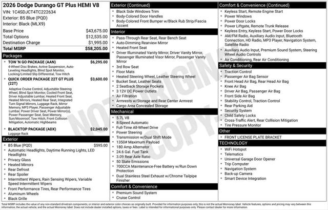 2026 Dodge Durango GT Plus HEMI V8
