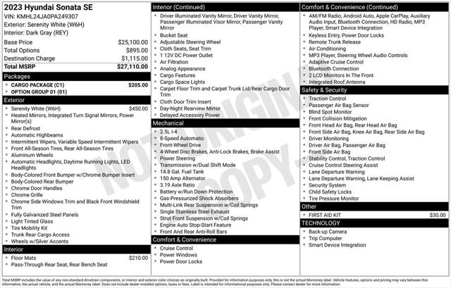 2023 Hyundai Sonata SE 2023 Hyundai Sonata SE