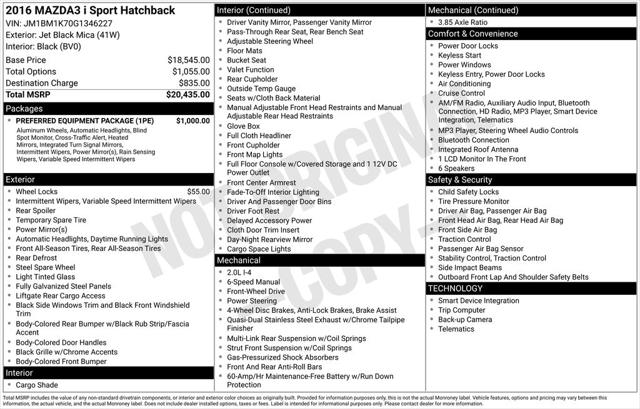 2016 Mazda Mazda3 Hatchback i Sport 2016 Mazda Mazda3 Hatchback i Sport