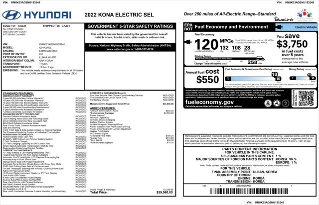 2022 Hyundai Kona EV SEL