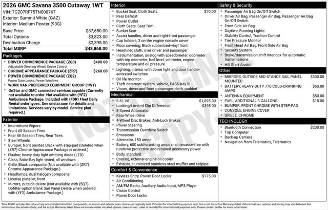 2026 GMC Savana Cutaway Work Van