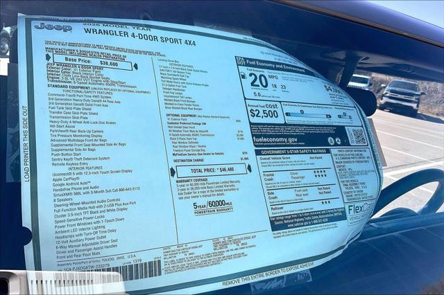 New 2026 Jeep Wrangler Sport For Sale in Millington, TN