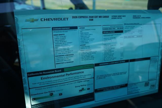 2026 Chevrolet Express Cargo Van 2500 Extended Wheelbase, WT, RWD