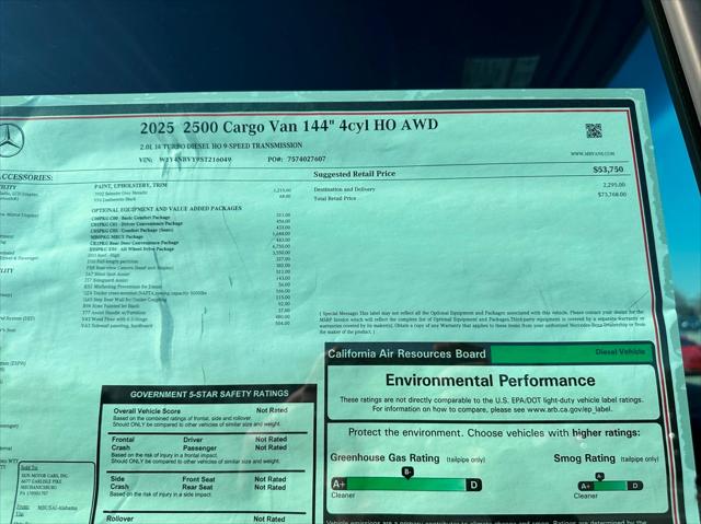 2025 Mercedes-Benz Sprinter 2500 Standard Roof 4-Cyl Diesel HO