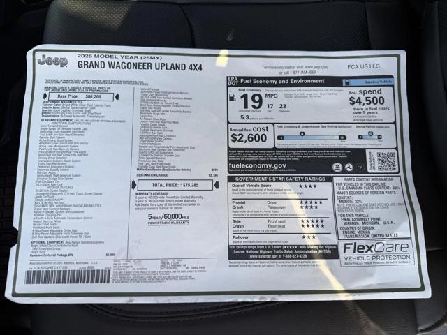 2026 Jeep Grand Wagoneer Upland