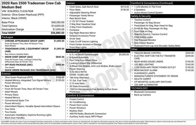 2020 RAM 2500 Tradesman Crew Cab 4x4 64 Box