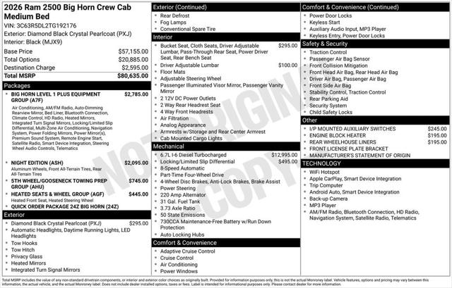 2026 RAM Ram 2500 RAM 2500 BIG HORN CREW CAB 4X4 64 BOX