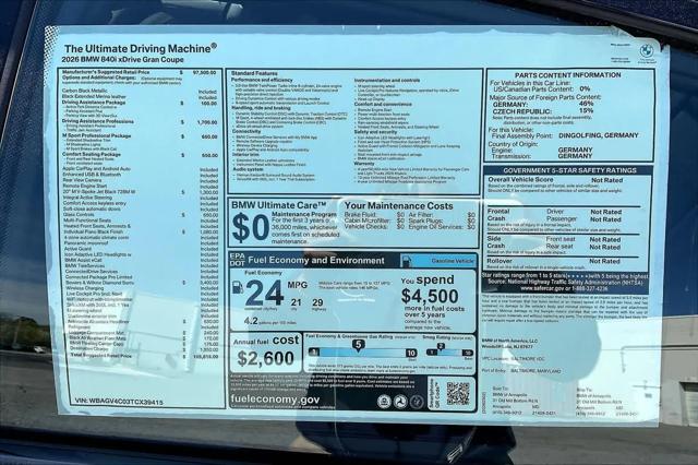 2026 BMW 840i Gran Coupe xDrive