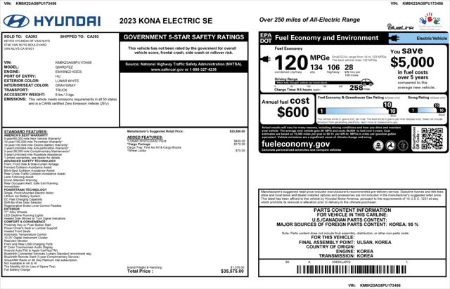 2023 Hyundai Kona EV SE