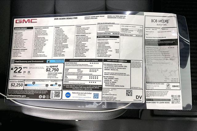 2026 GMC Acadia Denali FWD