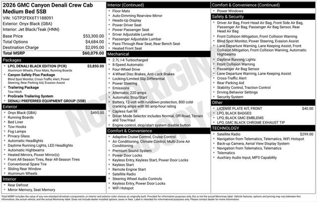 2026 GMC Canyon Denali, 4WD