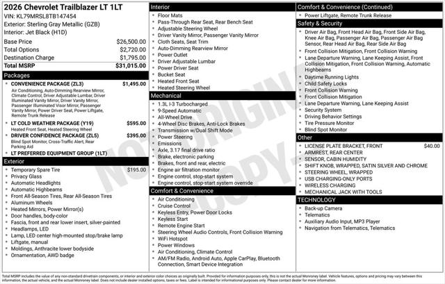 2026 Chevrolet TrailBlazer AWD LT