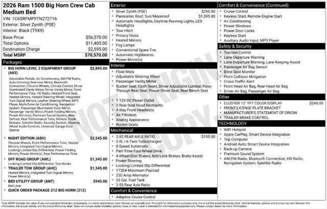 2026 Ram 1500 Big Horn Crew Cab 4x4 64 Box