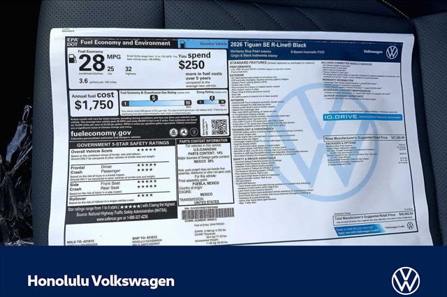 2026 Volkswagen Tiguan SE R-Line Black