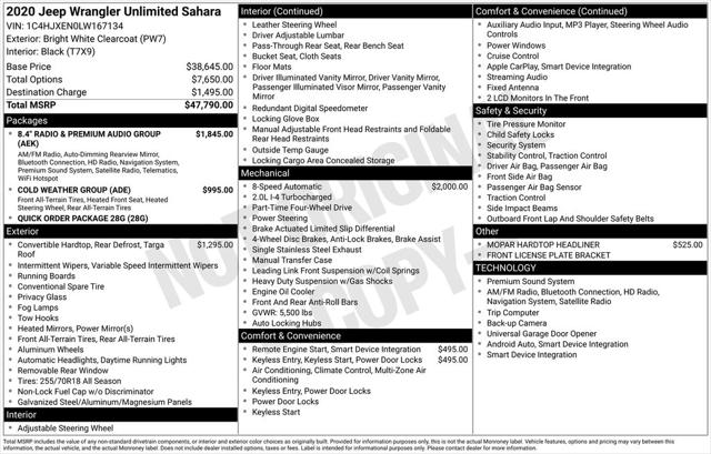 2020 Jeep Wrangler Unlimited Sahara 4x4
