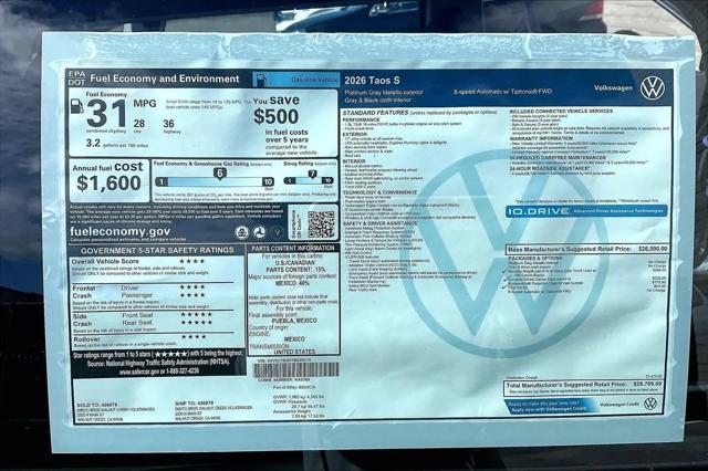 2026 Volkswagen Taos S