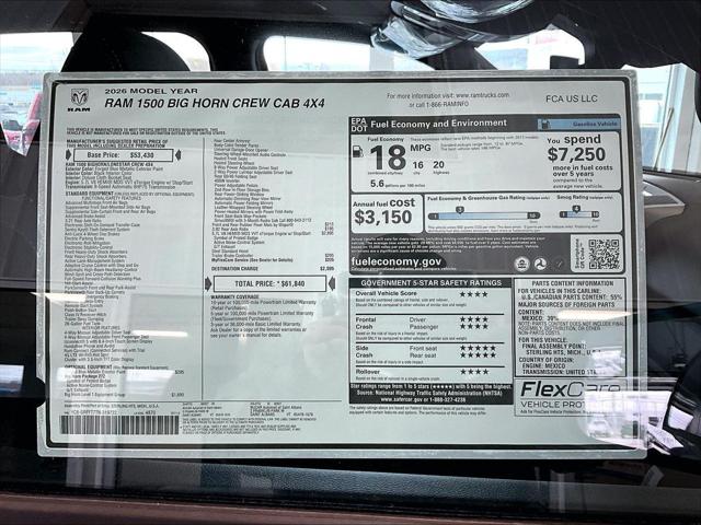 2026 Ram 1500 Big Horn Crew Cab 4x4 57 Box