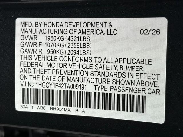 2026 Honda Accord Sedan SE