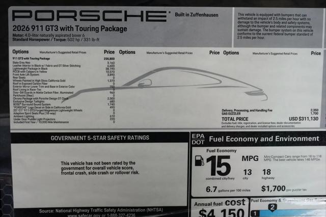 2026 Porsche 911 911 GT3 Touring