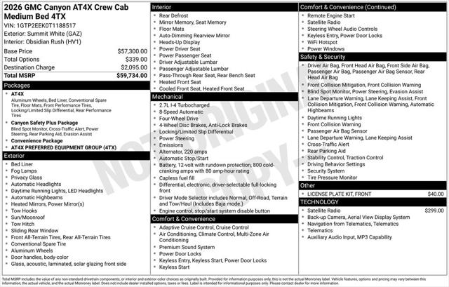 2026 GMC Canyon AT4X, 4WD