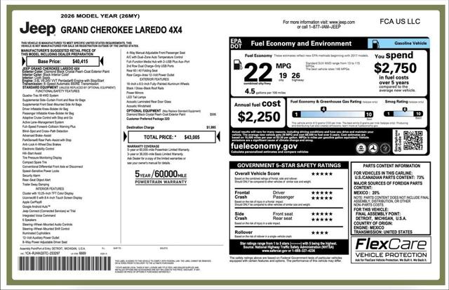 2026 Jeep Grand Cherokee GRAND CHEROKEE LAREDO 4X4