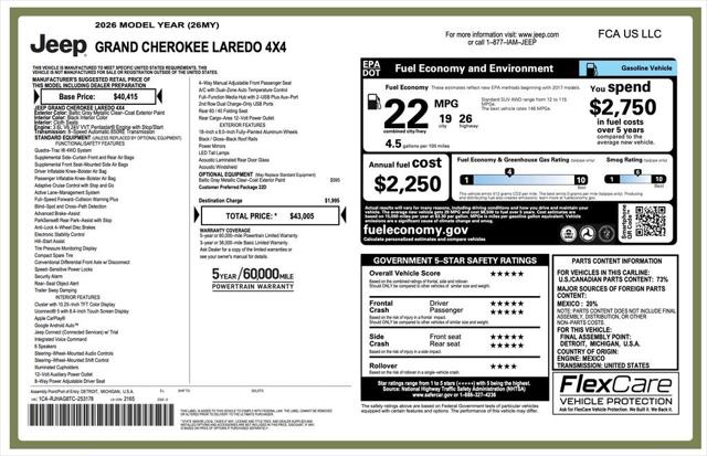 2026 Jeep Grand Cherokee GRAND CHEROKEE LAREDO 4X4