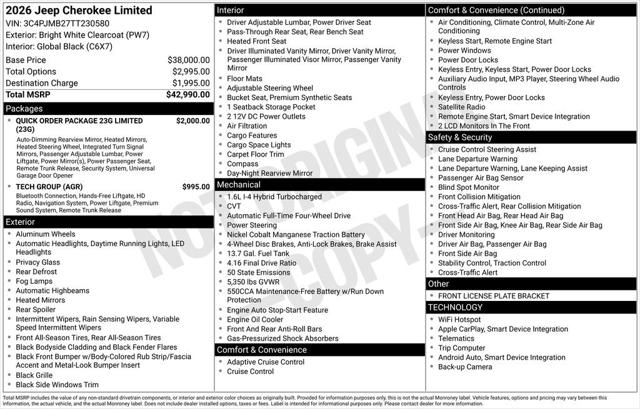 2026 Jeep Cherokee CHEROKEE LIMITED 4X4