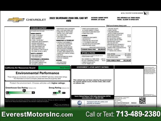 2022 Chevrolet Silverado 2500HD 4WD Double Cab Standard Bed WT for sale in Houston, TX