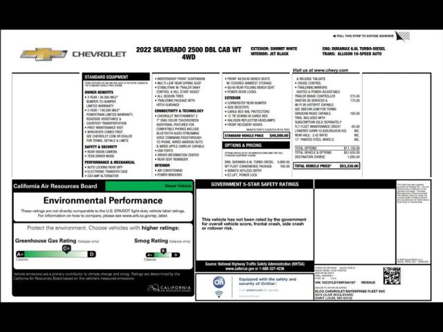 2022 Chevrolet Silverado 2500HD 4WD Double Cab Standard Bed WT