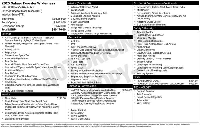 2025 Subaru Forester Wilderness