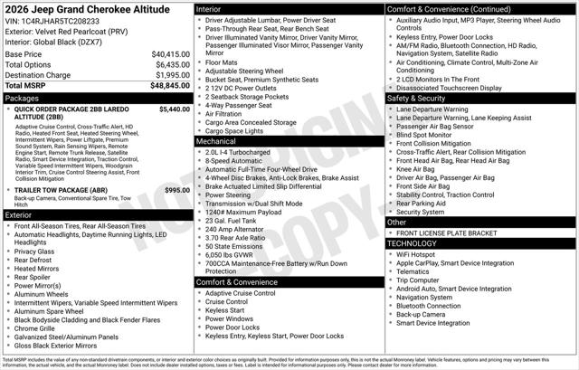 2026 Jeep Grand Cherokee Altitude 4x4