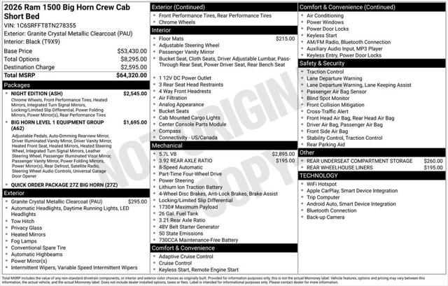 2026 Ram 1500 Big Horn Crew Cab 4x4 57 Box