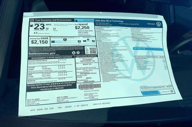 2026 Volkswagen Atlas SE with Technology