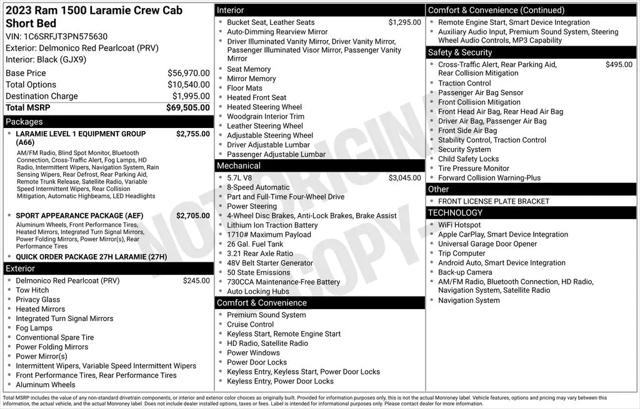 2023 Ram 1500 Laramie Crew Cab 4x4 5'7" Box