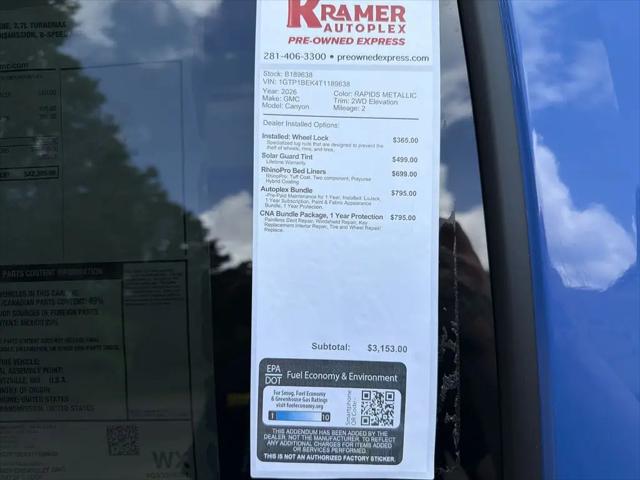 2026 GMC Canyon Elevation, RWD