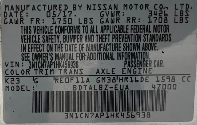 2017 Nissan Versa 1.6 SV