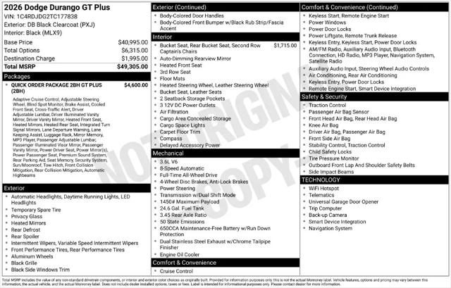 2026 Dodge Durango GT Plus AWD