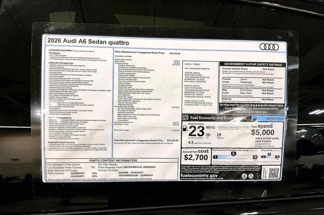 2026 Audi A6 Prestige quattro S tronic