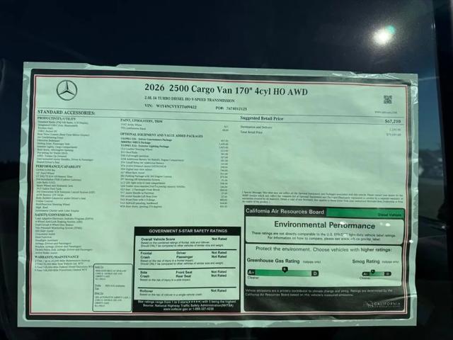 2026 Mercedes-Benz Sprinter 2500 High Roof 4-Cyl Diesel HO