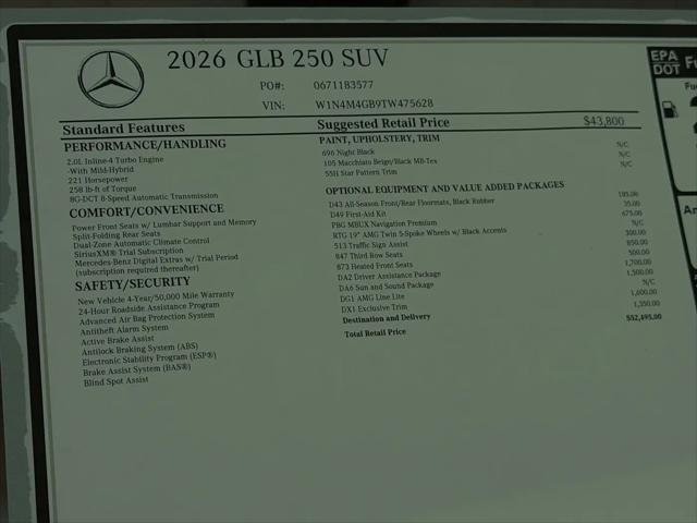 2026 Mercedes-Benz GLB GLB 250