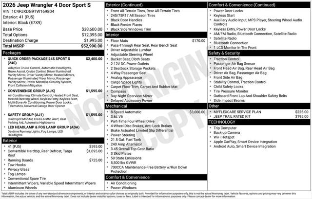 2026 Jeep Wrangler Sport S