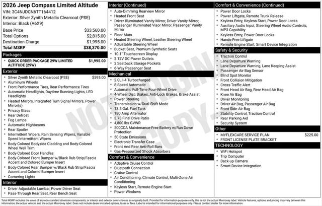 2026 Jeep Compass Limited Altitude